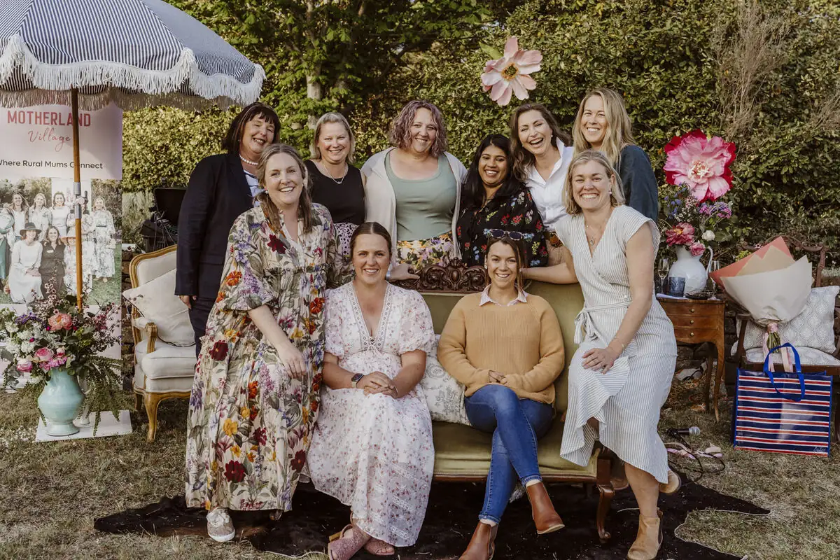 Rural mums together at a Motherland Village gathering